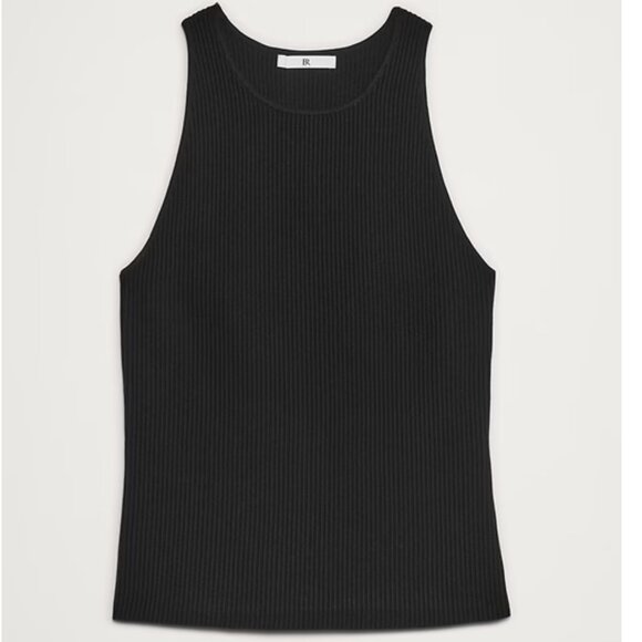 Banana Republic Sculpted Ribbed Tank, Black, Small NWOT - Picture 1 of 6